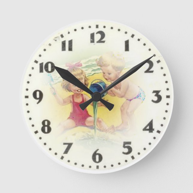 Reloj Redondo Mediano Niños de cosecha (Anverso)