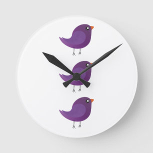 Reloj Redondo Mediano Niños pajarito lindo