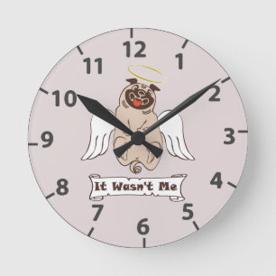 Reloj Redondo Mediano No fui yo ángel pug cita divertida   