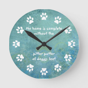 Reloj Redondo Mediano No hay hogar completo-Pata Impresión-Azul