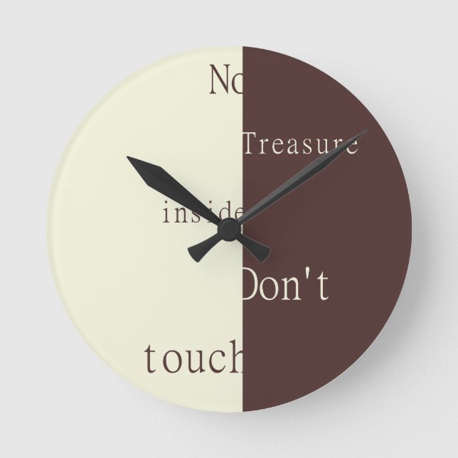 Reloj Redondo Mediano No Hay Tesoro Dentro – No Tocar (Anverso)
