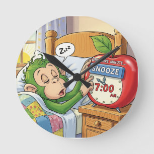 Reloj Redondo Mediano No Hoy, Alarma - Sleepe Monkey Mode 💤 🙈
