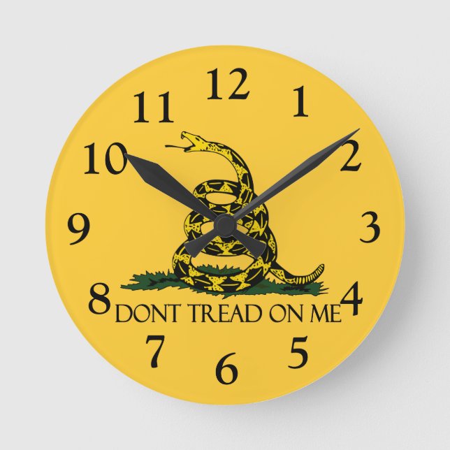 Reloj Redondo Mediano No me engañes, bandera de Gadsden historia patriót (Anverso)