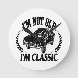 Reloj Redondo Mediano No soy viejo soy clásico divertido coche