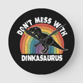 Reloj Redondo Mediano No Te Metas Con Dinkasaurus Pickleball