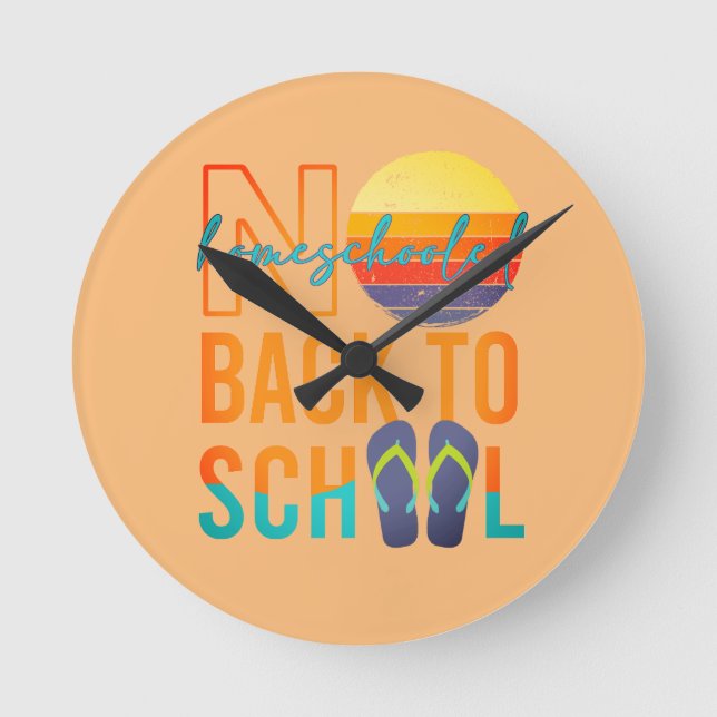 Reloj Redondo Mediano No volver a la escuela - escuela en casa (Anverso)