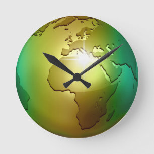 Reloj Redondo Mediano Noble World Globe - Round Wall Clock