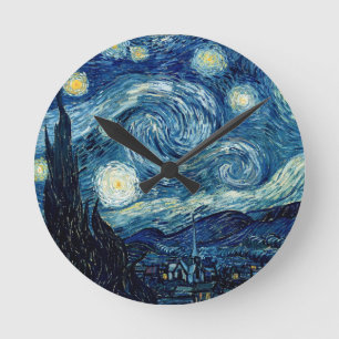 Reloj Redondo Mediano Noche estrellada De Vincent Van Gogh