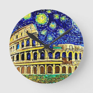 Reloj Redondo Mediano Noche estrellada Roma Italia