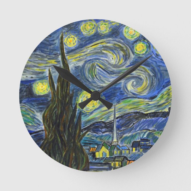 Reloj Redondo Mediano Noche estrellada, Van Gogh (Anverso)