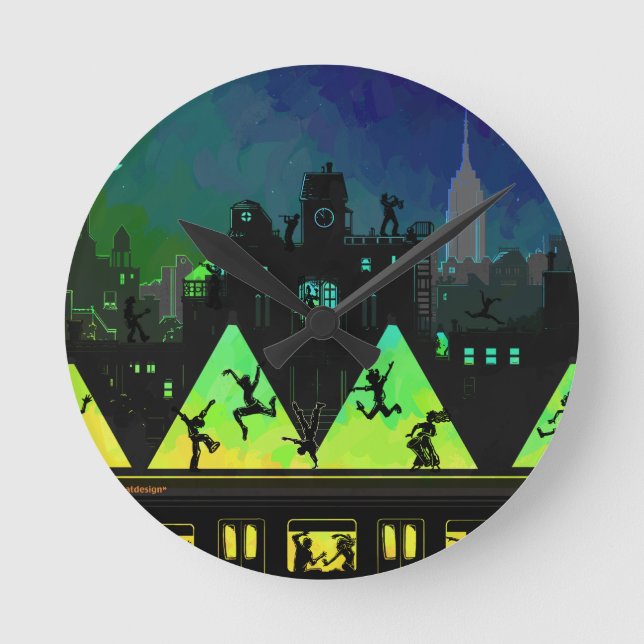 Reloj Redondo Mediano Noches de boogie de Nueva York (Anverso)
