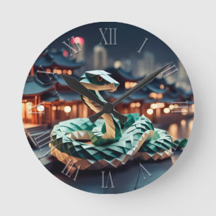Reloj Redondo Mediano Nochevieja china originami zodiac cumpleaños WC1