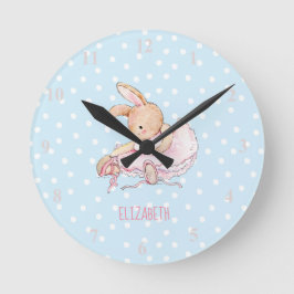 Reloj Redondo Mediano Nombran a Bonito Cute Girly Ballerina Rabbit Chica