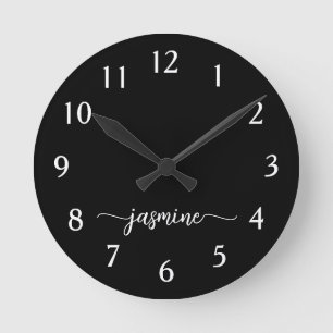 Reloj Redondo Mediano Nombre con monograma minimalista femenino en letra