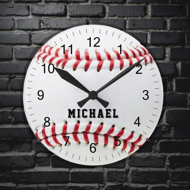 Reloj Redondo Mediano Nombre de béisbol personalizado de moda (Subido por el creador)