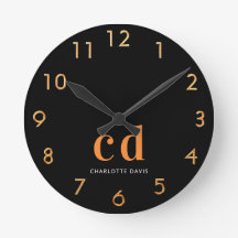 Nombre de las iniciales del monograma de oro negro