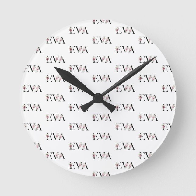 Reloj Redondo Mediano Nombre, Eva (Anverso)