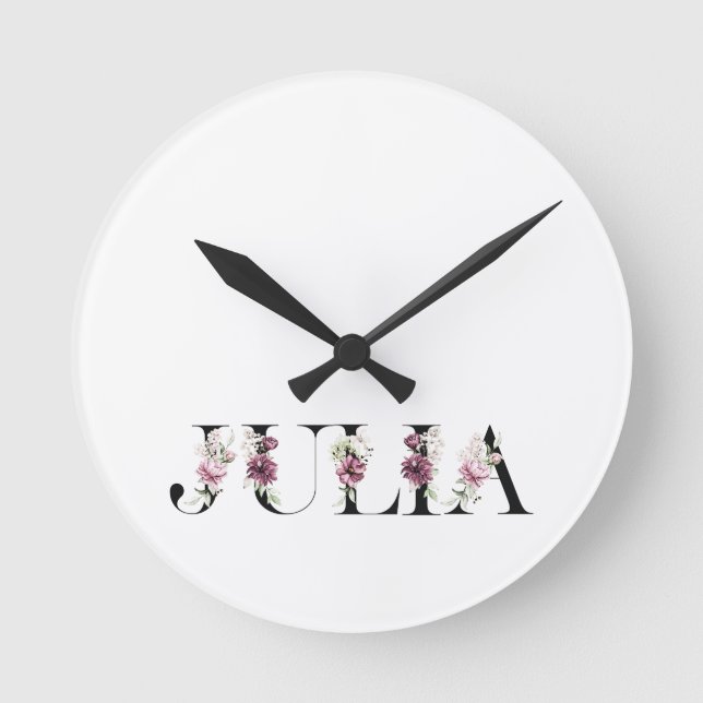 Reloj Redondo Mediano Nombre Julia (Anverso)