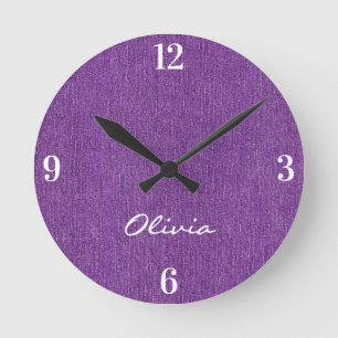 Reloj Redondo Mediano Nombre    Oficina en Casa Impresión de Mezclilla M