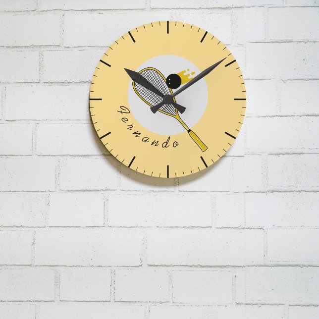 Reloj Redondo Mediano Nombre personalizado del entrenador del squash Pla (Subido por el creador)