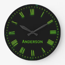 Nombre personalizado Verde Negro Clásico Elegante 