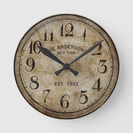 Reloj Redondo Mediano Nombre personalizado viejo retro vintage clásico a