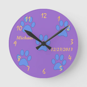 RELOJ REDONDO MEDIANO NOMBRE Y FECHA DE NACIMIENTO BEBÉ PERSONALIZADO