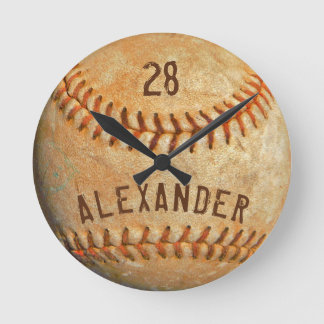Reloj Redondo Mediano Nombre y número personalizados Deportes de béisbol