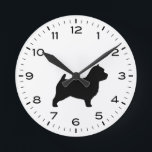 Reloj Redondo Mediano Norwich Terrier Perro Raza Silhouette<br><div class="desc">Un divertido reloj de pared para la casa o la oficina. Hace un regalo original para los amantes del Norwich Terrier. Echa un vistazo al Doodle World de Jenn para ver más relojes decorativos y decoración de casa con temática de raza de perro.</div>