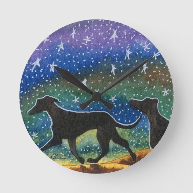 Reloj Redondo Mediano Nosotros tres perros del galgo (Anverso)