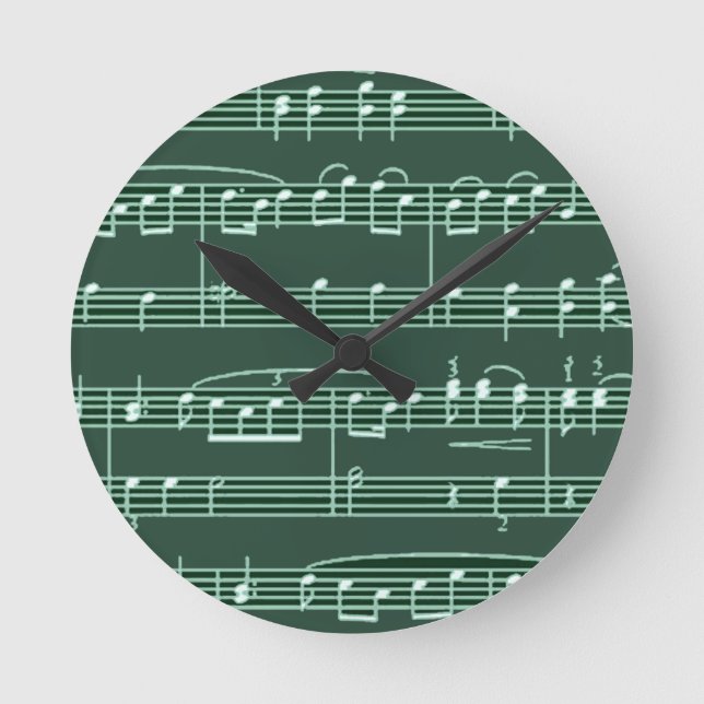 Reloj Redondo Mediano nota musical con estampado (Anverso)