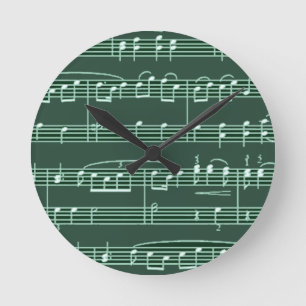 Reloj Redondo Mediano nota musical con estampado