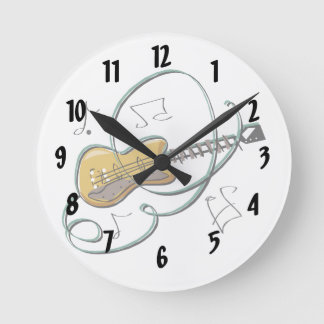 Reloj Redondo Mediano notas de guitarra abstractas música.png