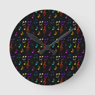 Reloj Redondo Mediano Notas Musicales Regalos para Músicos Amantes del A