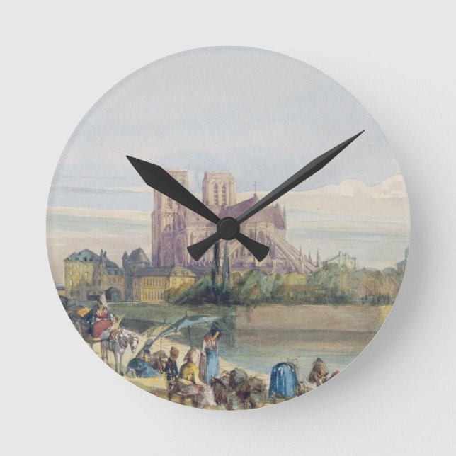 Reloj Redondo Mediano Notre Dame, París (con título de documento) (Anverso)