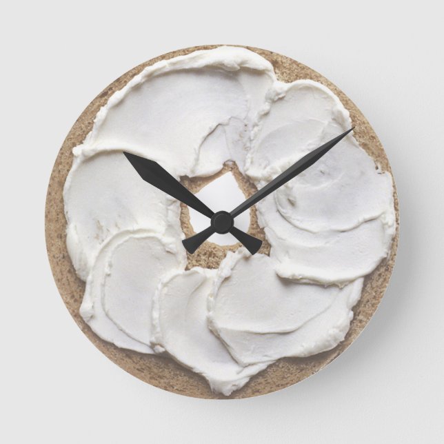 Reloj Redondo Mediano Novedad de queso Bagel y Cream (Anverso)