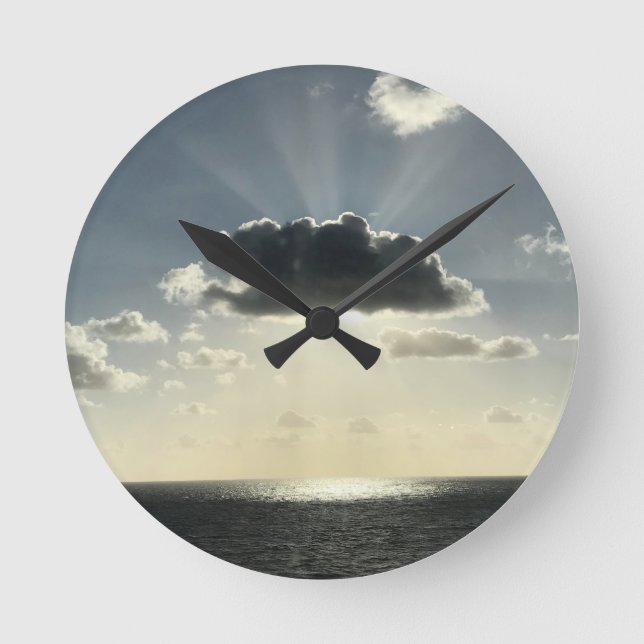 Reloj Redondo Mediano Nube y sol (Anverso)