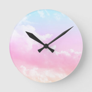 Reloj Redondo Mediano Nubes Pastel de ensueño #1 #decoración #arte