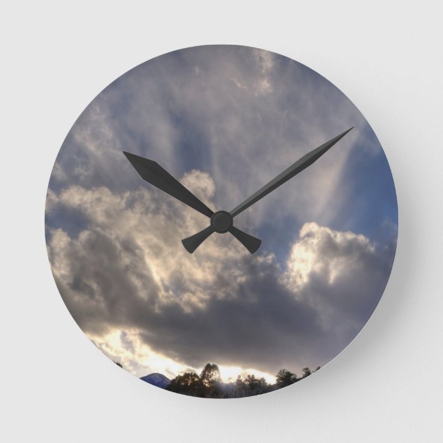 Reloj Redondo Mediano Nubes retroiluminadas (Anverso)