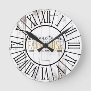 Reloj Redondo Mediano NUESTRA GRANJA Est. Madera Blanca Vintage Campestr