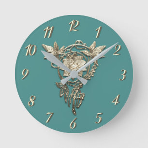 Reloj Redondo Mediano Nueva joya de flores Art Nouveau oro victoriano y 