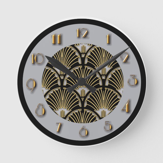 Reloj Redondo Mediano Nueva pared Art Deco (Anverso)
