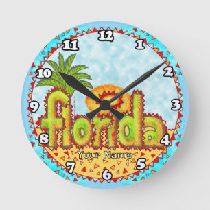 Reloj Redondo Mediano Nuevo Sol de Florida