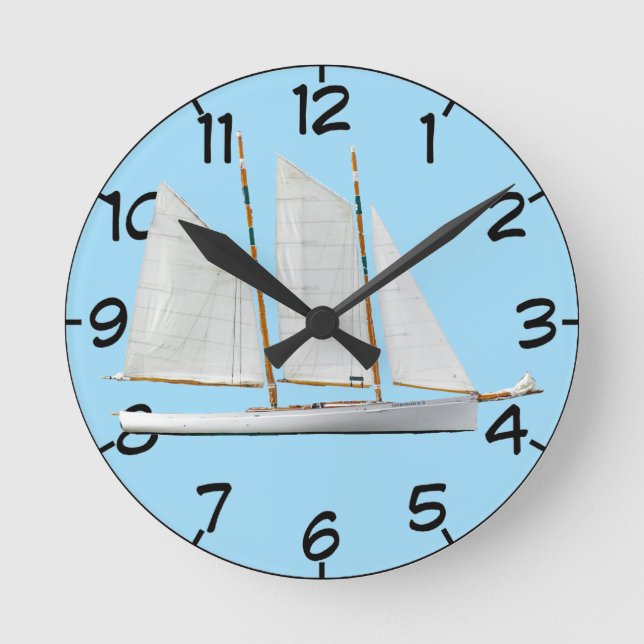 Reloj Redondo Mediano Número de trabajador escolar (Anverso)