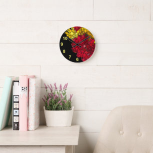 Reloj Redondo Mediano Número Geométrico Contemporáneo Abstracto 5 Ama
