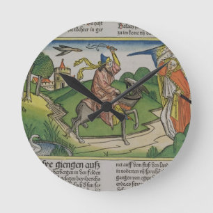 Reloj Redondo Mediano Números 22 asno que habla de 20-35 Balaam, de la