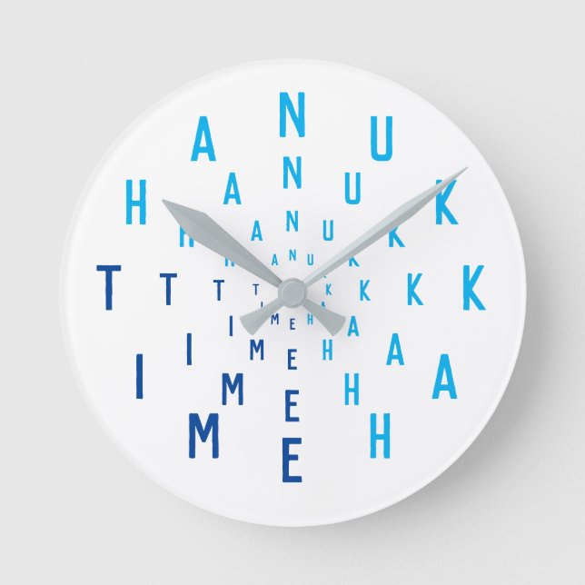Reloj Redondo Mediano Números de la carta HANUKKAH TIME (Anverso)