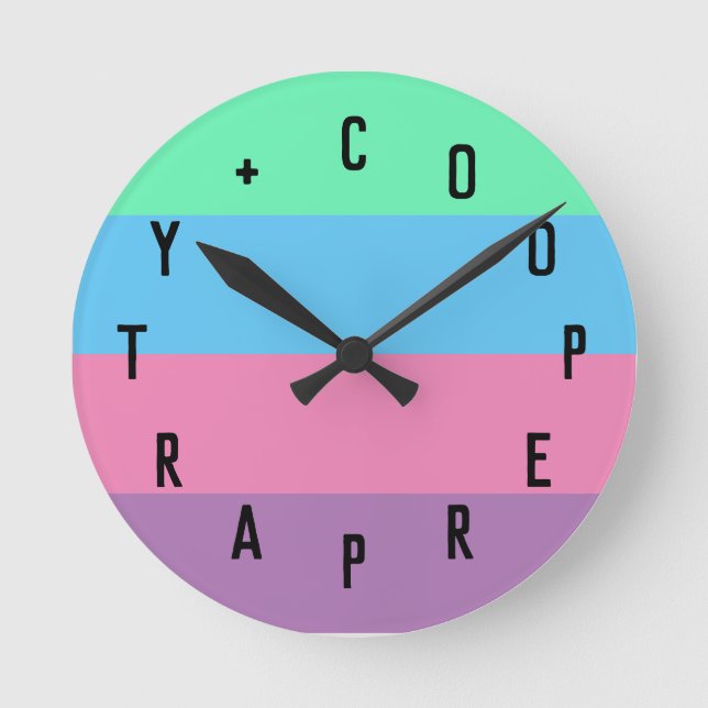 Reloj Redondo Mediano Números de letra (Anverso)