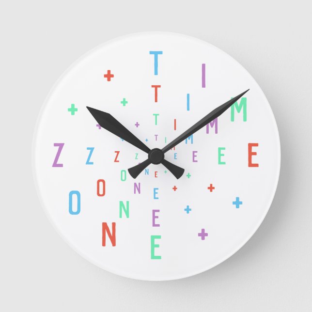 Reloj Redondo Mediano Números de Letras (Anverso)