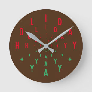 Reloj Redondo Mediano Números de letras de FELIZ FESTIVO